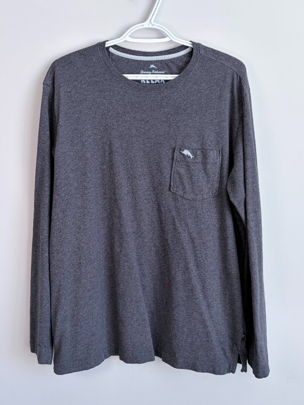 Tommy Bahama Long Sleeve T-Shirt Relaxed Fit Crew Neck Logo Casual Men's Size M